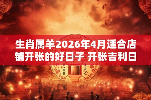 生肖属羊2026年4月适合店铺开张的好日子 开张吉利日期