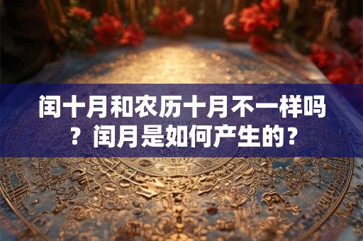 闰十月和农历十月不一样吗？闰月是如何产生的？