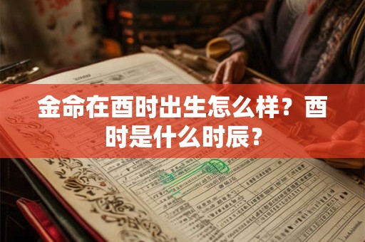 金命在酉时出生怎么样？酉时是什么时辰？