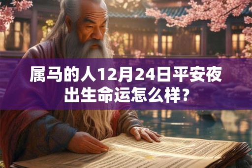 属马的人12月24日平安夜出生命运怎么样？