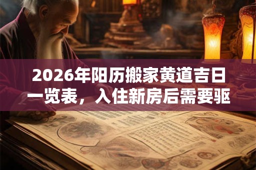 2026年阳历搬家黄道吉日一览表，入住新房后需要驱邪？