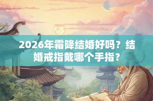 2026年霜降结婚好吗？结婚戒指戴哪个手指？