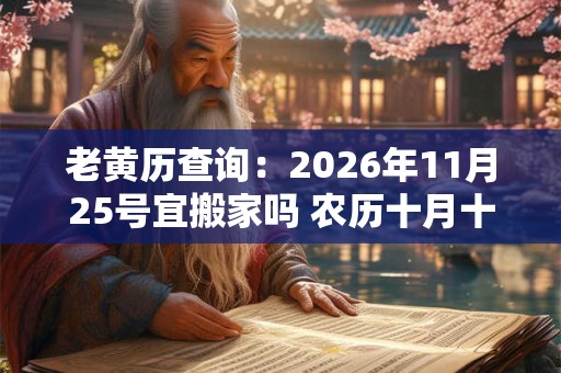 老黄历查询：2026年11月25号宜搬家吗 农历十月十一日子好吗