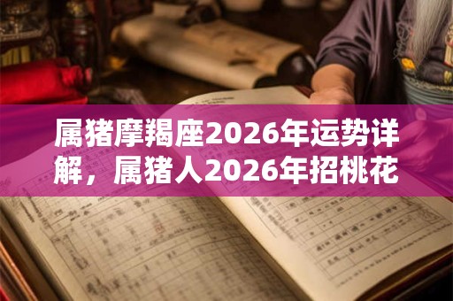属猪摩羯座2026年运势详解，属猪人2026年招桃花吉祥物