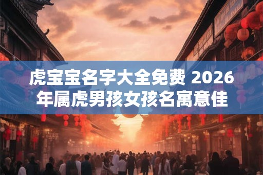虎宝宝名字大全免费 2026年属虎男孩女孩名寓意佳