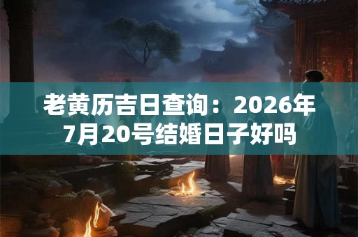 老黄历吉日查询：2026年7月20号结婚日子好吗