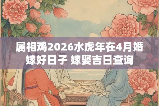 属相鸡2026水虎年在4月婚嫁好日子 嫁娶吉日查询