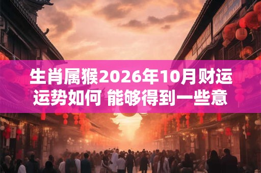 生肖属猴2026年10月财运运势如何 能够得到一些意外之财