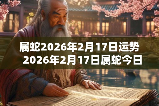 属蛇2026年2月17日运势  2026年2月17日属蛇今日运势