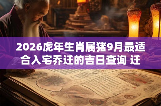 2026虎年生肖属猪9月最适合入宅乔迁的吉日查询 迁移大吉日