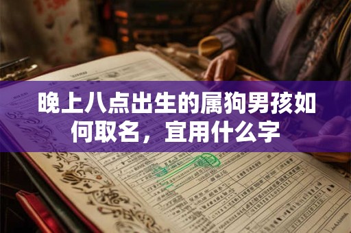 晚上八点出生的属狗男孩如何取名，宜用什么字