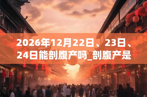 2026年12月22日、23日、24日能剖腹产吗_剖腹产是吉日吗