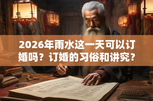 2026年雨水这一天可以订婚吗？订婚的习俗和讲究？