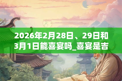 2026年2月28日、29日和3月1日能喜宴吗_喜宴是吉日吗