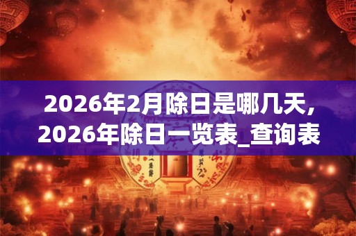 2026年2月除日是哪几天,2026年除日一览表_查询表
