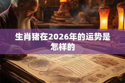 生肖猪在2026年的运势是怎样的