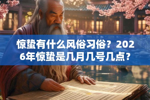 惊蛰有什么风俗习俗？2026年惊蛰是几月几号几点？
