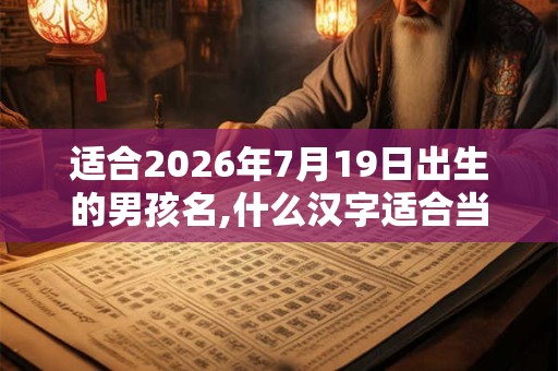 适合2026年7月19日出生的男孩名,什么汉字适合当名字