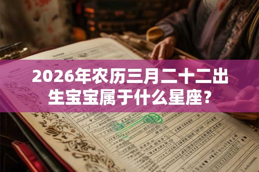 2026年农历三月二十二出生宝宝属于什么星座？