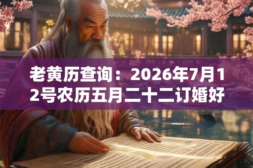 老黄历查询：2026年7月12号农历五月二十二订婚好吗
