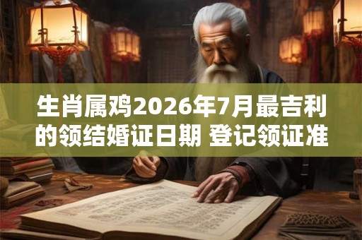 生肖属鸡2026年7月最吉利的领结婚证日期 登记领证准备事项
