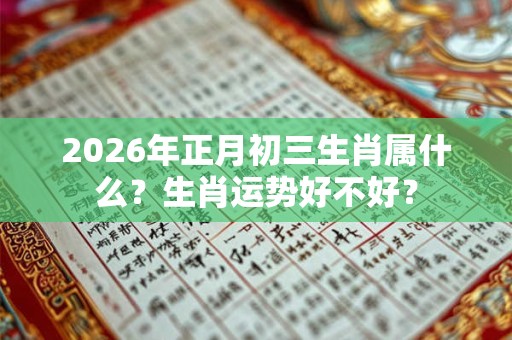 2026年正月初三生肖属什么？生肖运势好不好？