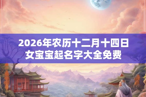 2026年农历十二月十四日女宝宝起名字大全免费