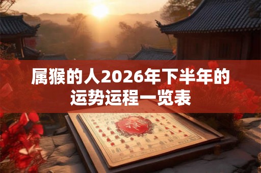 属猴的人2026年下半年的运势运程一览表