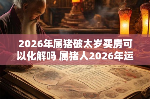 2026年属猪破太岁买房可以化解吗 属猪人2026年运势如何