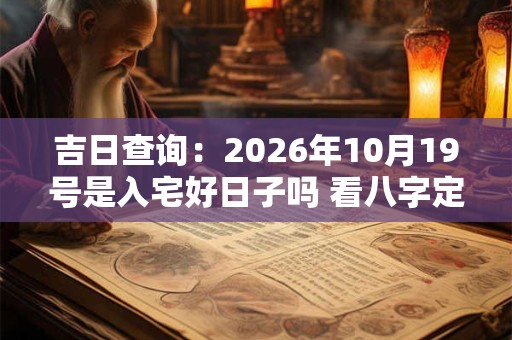 吉日查询：2026年10月19号是入宅好日子吗 看八字定吉日