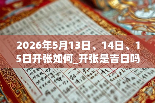 2026年5月13日、14日、15日开张如何_开张是吉日吗