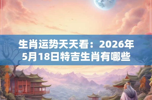 生肖运势天天看：2026年5月18日特吉生肖有哪些