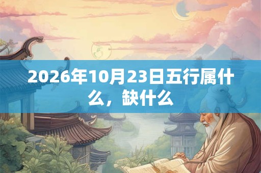 2026年10月23日五行属什么，缺什么