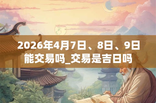 2026年4月7日、8日、9日能交易吗_交易是吉日吗 2026年4月7日、8日、9日能交易吗_交易是吉日吗