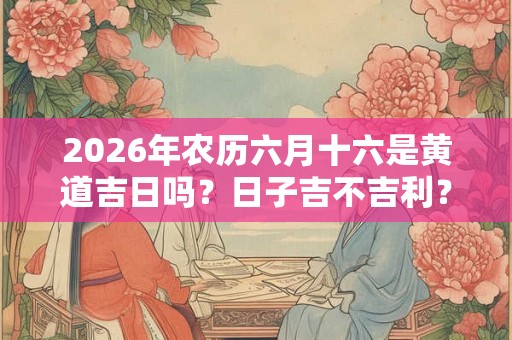 2026年农历六月十六是黄道吉日吗？日子吉不吉利？