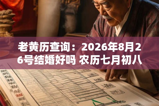 老黄历查询：2026年8月26号结婚好吗 农历七月初八宜嫁娶吗