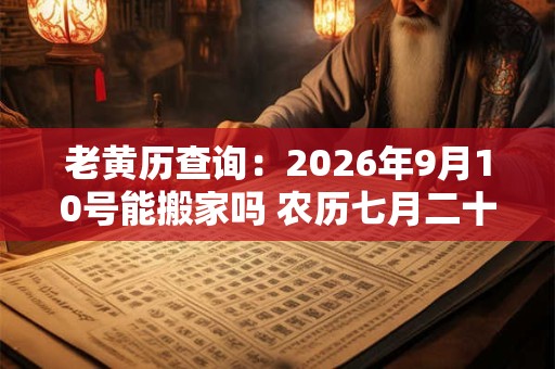 老黄历查询：2026年9月10号能搬家吗 农历七月二十三日子好吗