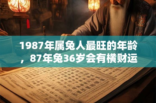 1987年属兔人最旺的年龄，87年兔36岁会有横财运吗？