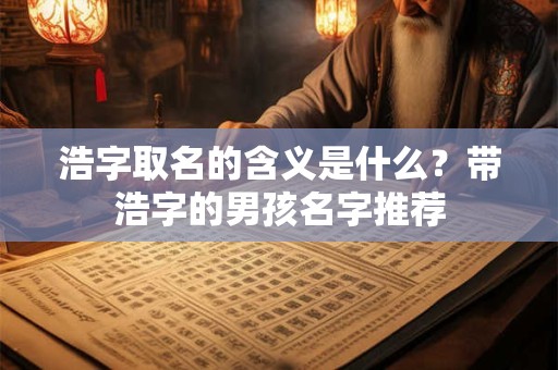 浩字取名的含义是什么？带浩字的男孩名字推荐