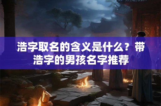 浩字取名的含义是什么？带浩字的男孩名字推荐