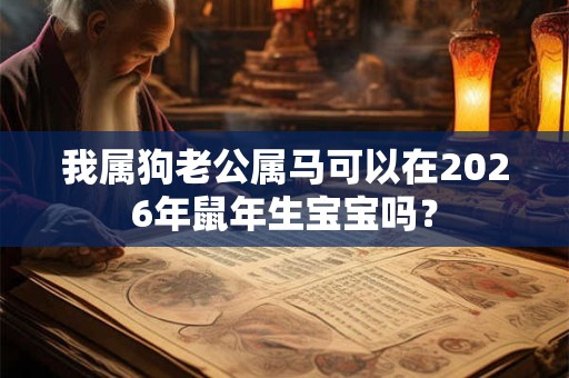 我属狗老公属马可以在2026年鼠年生宝宝吗？