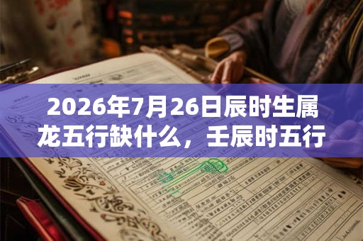 2026年7月26日辰时生属龙五行缺什么，壬辰时五行缺什么