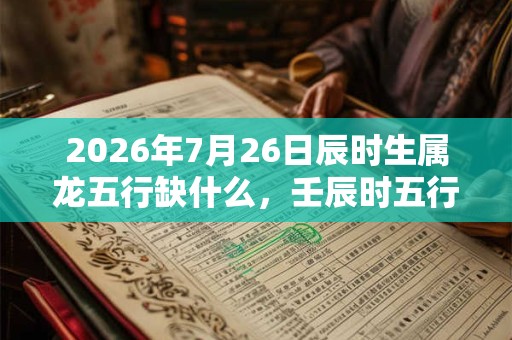 2026年7月26日辰时生属龙五行缺什么，壬辰时五行缺什么