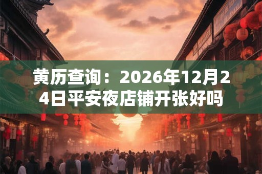 黄历查询：2026年12月24日平安夜店铺开张好吗