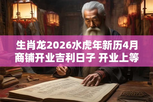 生肖龙2026水虎年新历4月商铺开业吉利日子 开业上等吉日