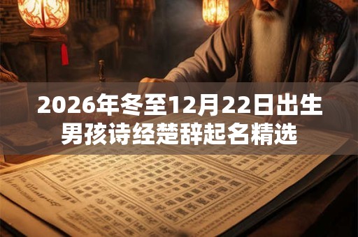 2026年冬至12月22日出生男孩诗经楚辞起名精选