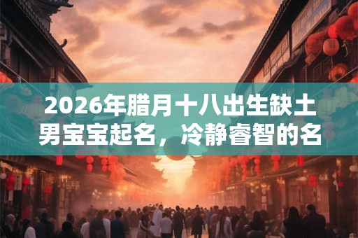 2026年腊月十八出生缺土男宝宝起名，冷静睿智的名字推荐