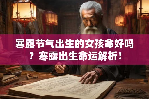 寒露节气出生的女孩命好吗?寒露出生命运解析! 寒露节气出生的女孩命好吗?寒露出生命运解析!