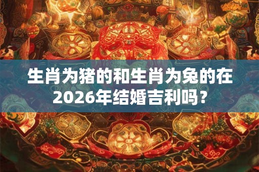 生肖为猪的和生肖为兔的在2026年结婚吉利吗？