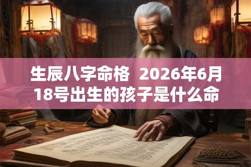 生辰八字命格  2026年6月18号出生的孩子是什么命